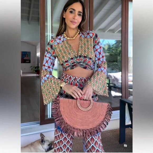 ZARA WOVEN FAN SHAPED BAG - Picture 4 of 14